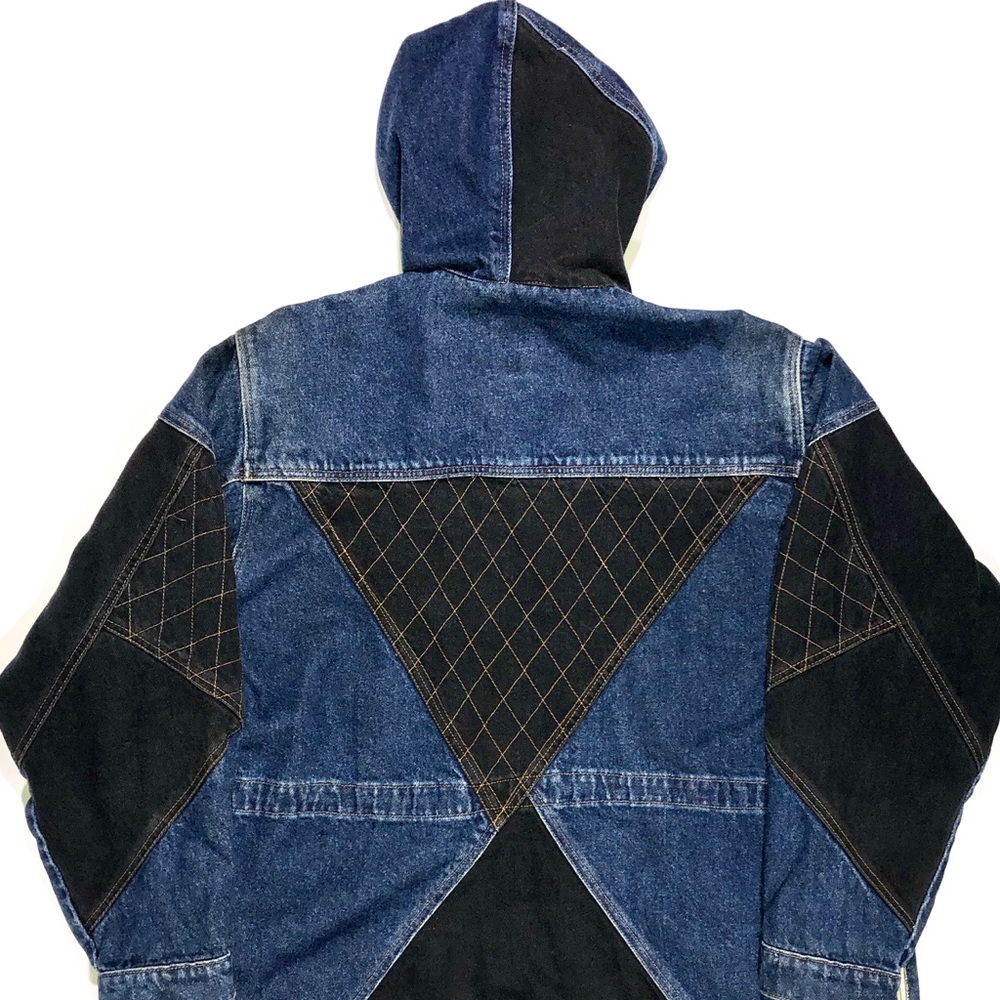 VTG UNION MADE DENIM 2 PIECE PATCHWORK GOTH CYBER - Picture 7 of 8